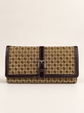 Nine & Co. by Nine West Khaki & Espresso Large Trifold Wallet NWT